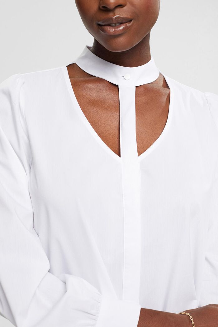shirt blouse with cut-out, WHITE, detail image number 3