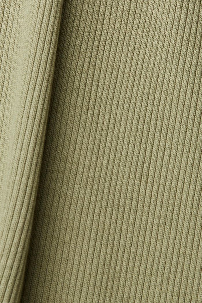 Linen blend: rib knit midi dress, LIGHT KHAKI, detail image number 4