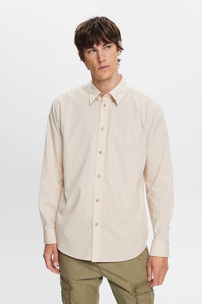 Cotton Poplin Shirt, SAND, detail image number 0