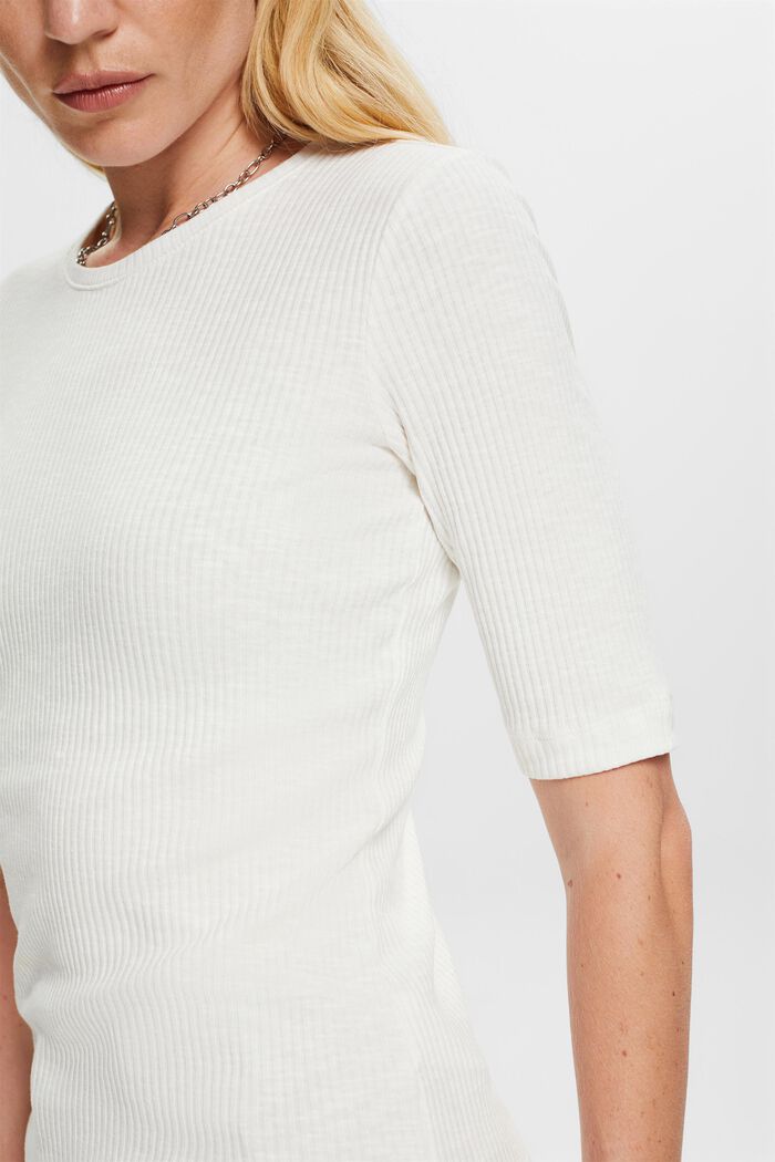 Ribbed Jersey T-Shirt, OFF WHITE, detail image number 2