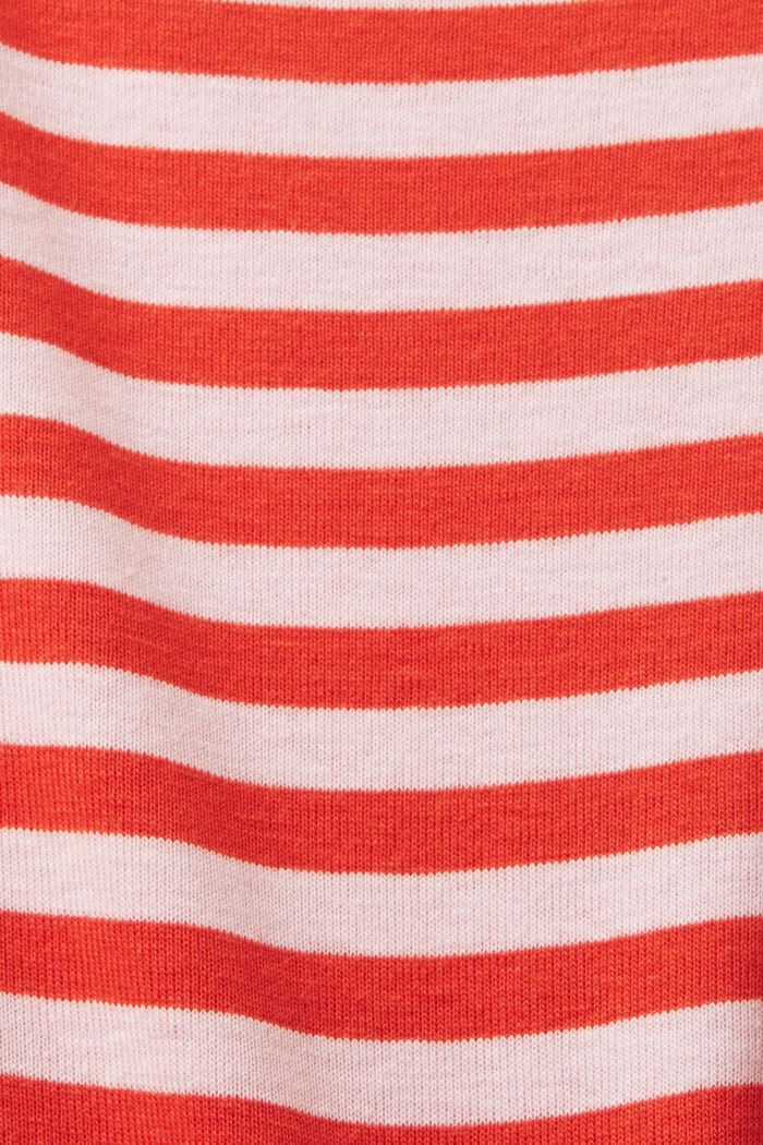 Logo-Print Striped Cotton T-Shirt, BRIGHT ORANGE, detail image number 5