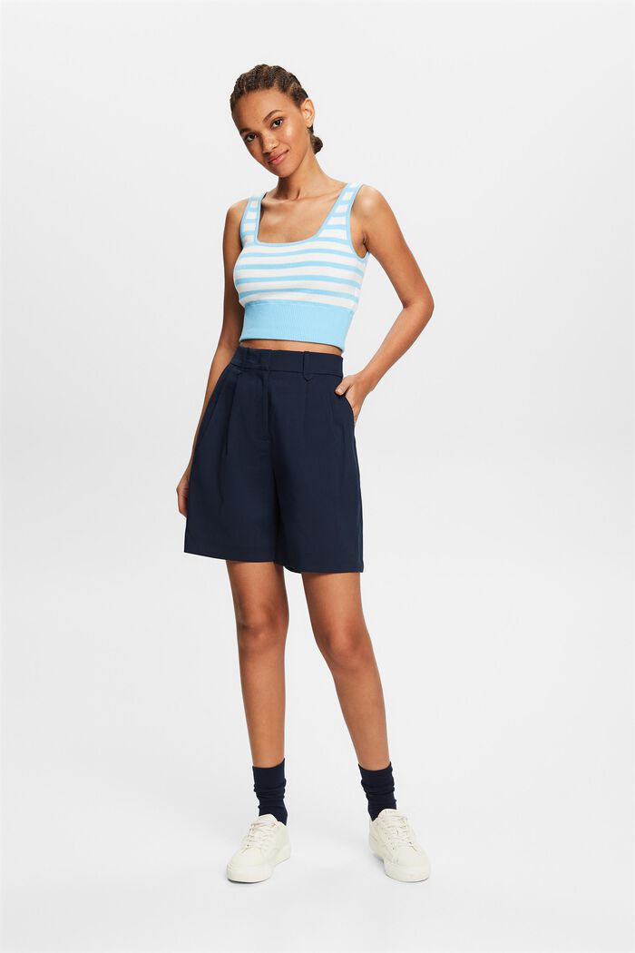 Pleated Bermuda Shorts, NAVY, detail image number 1