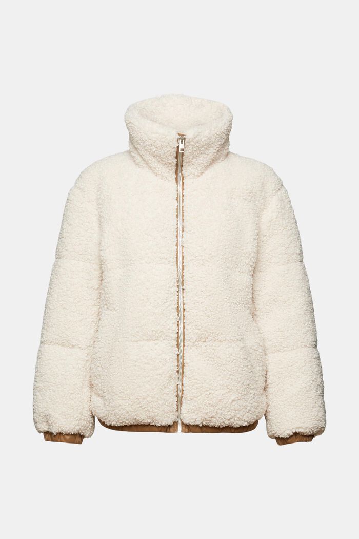 Quilted Sherpa Jacket, CREAM BEIGE, detail image number 7