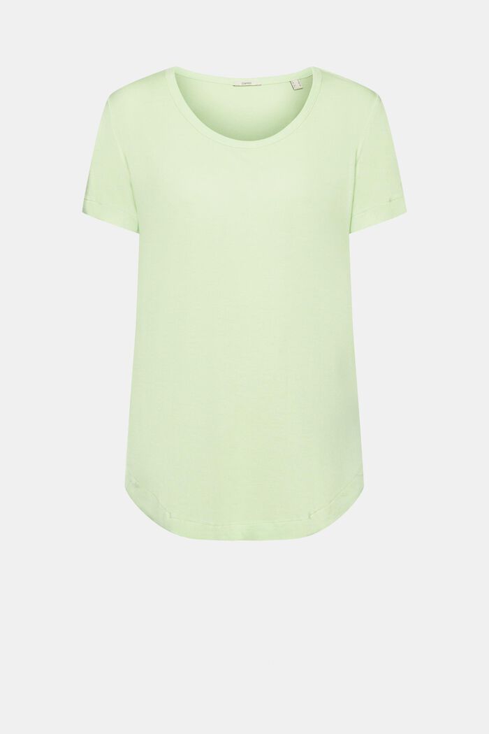 Viscose T-shirt with a wide round neckline, CITRUS GREEN, detail image number 6