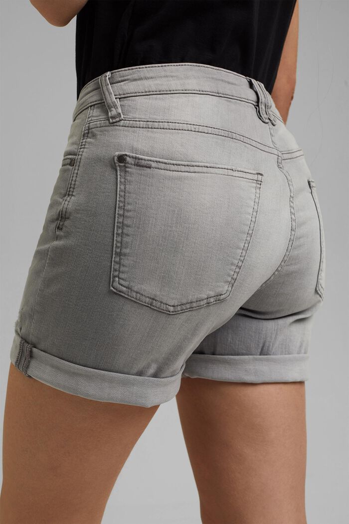 Denim shorts made of organic cotton, GREY MEDIUM WASHED, detail image number 5