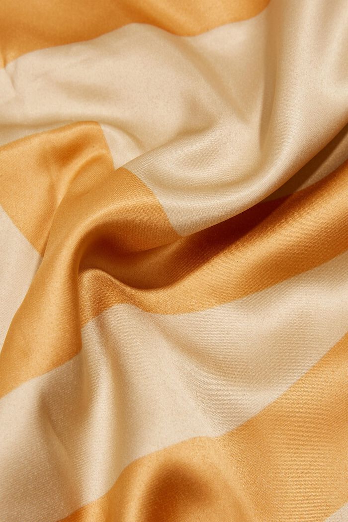 Monogram scarf with a satin finish, CAMEL, detail image number 1
