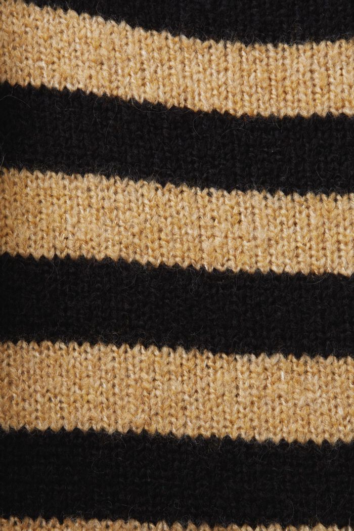 Wool-Mohair Blend Striped Sweater, BLACK, detail image number 4