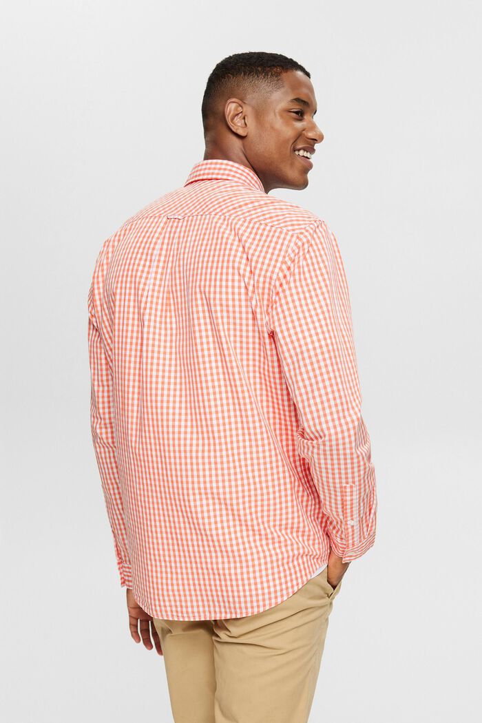 Check shirt in cotton, CORAL, detail image number 3
