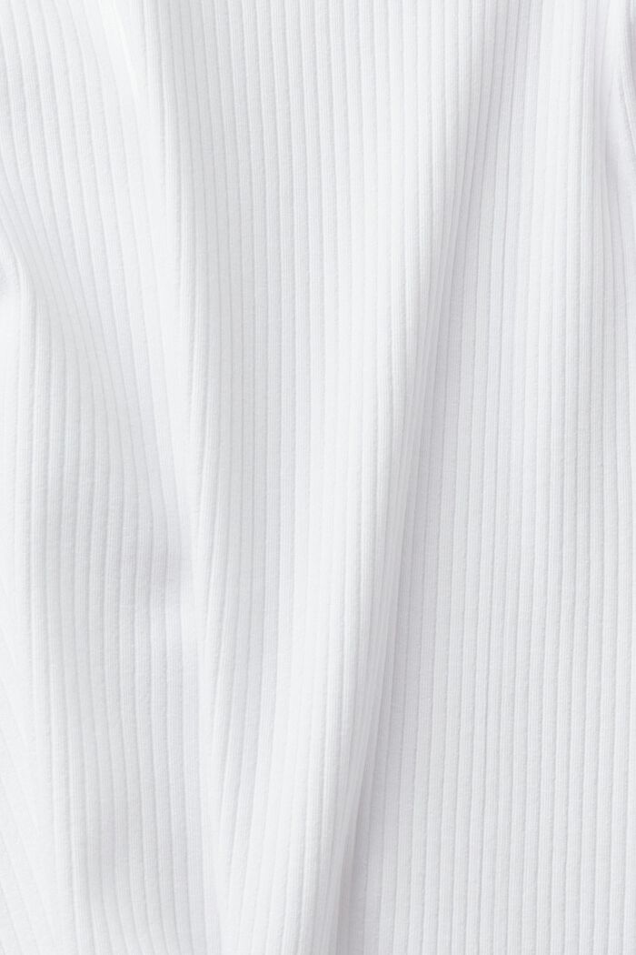 Henley ribbed short-sleeved top, WHITE, detail image number 5