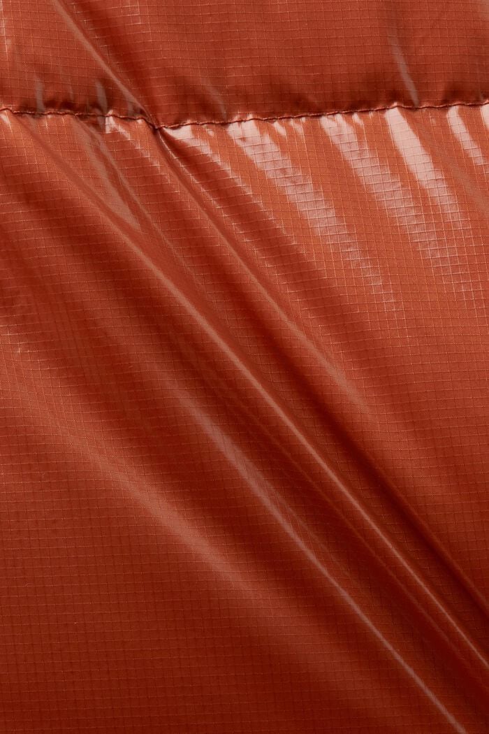 Glossed-Shell Puffer Jacket, TERRACOTTA, detail image number 4