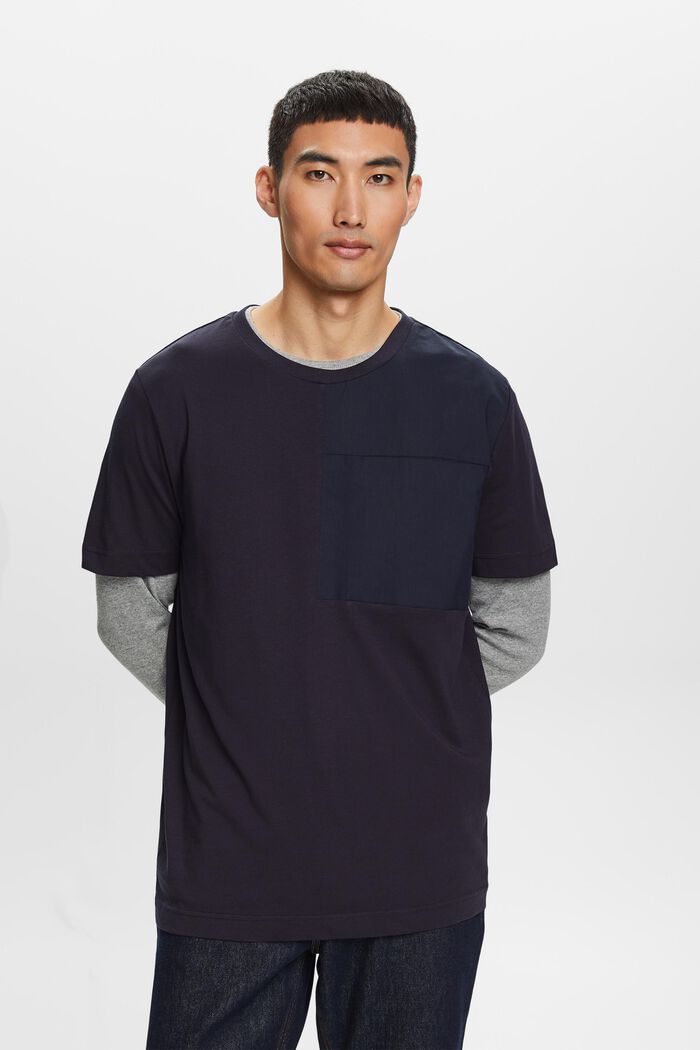 Jersey T-Shirt With Chest Pocket, NAVY, detail image number 1