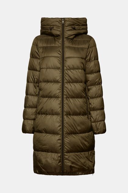Recycled: puffer coat with a hood