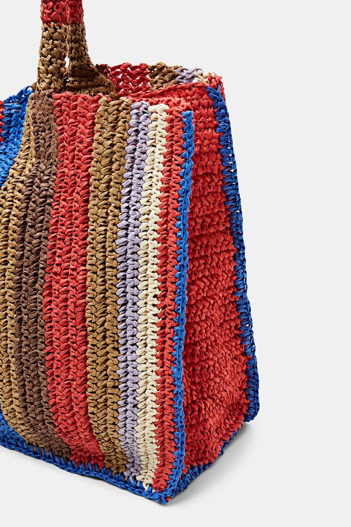 Woven Straw Tote, MULTICOLOUR, detail image number 1