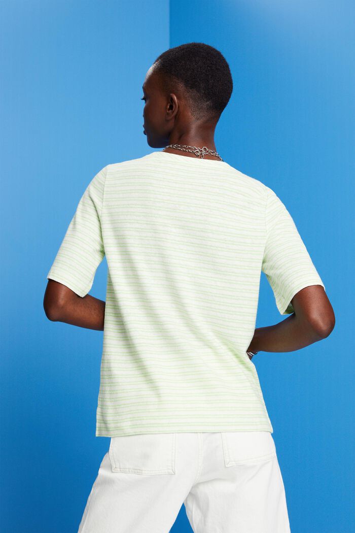 Cotton-linen blended T-shirt, CITRUS GREEN, detail image number 3