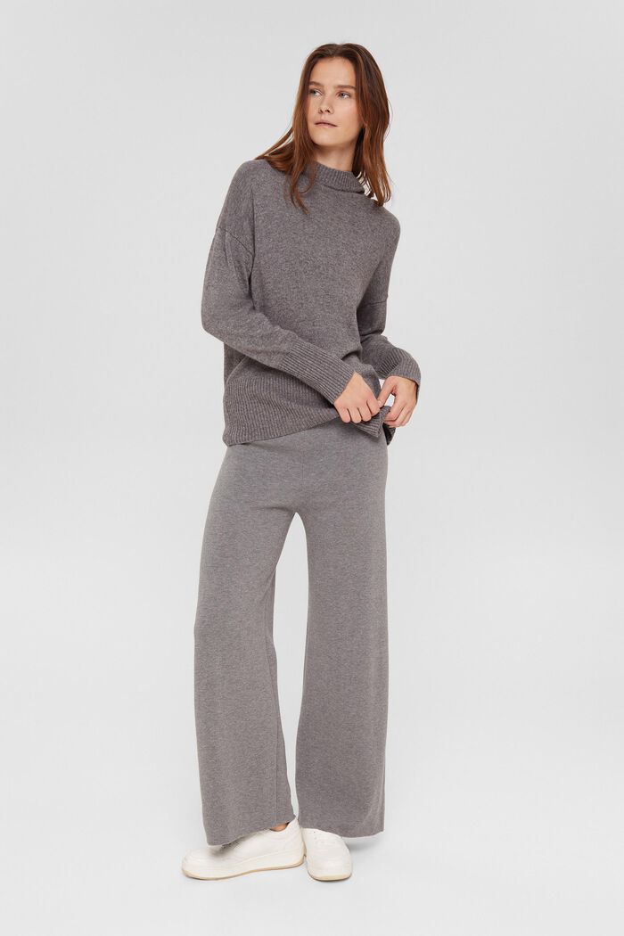 Blended cashmere jumper with a hood, MEDIUM GREY , detail image number 5
