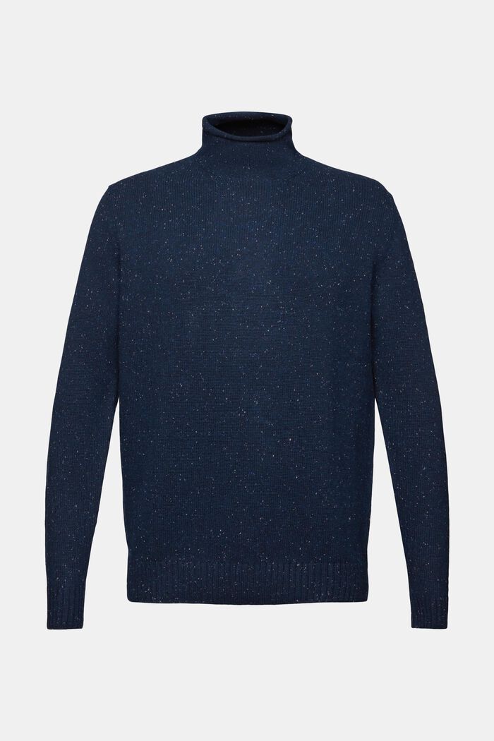 Wool-Blend Mockneck Sweater, PETROL BLUE, detail image number 5