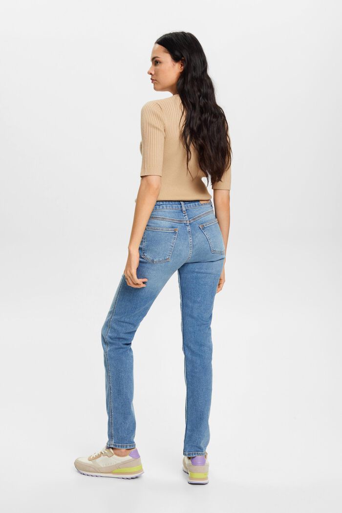 High-rise straight leg jeans, BLUE LIGHT WASHED, detail image number 3