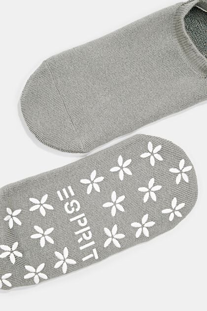 Non-slip short socks, organic cotton blend