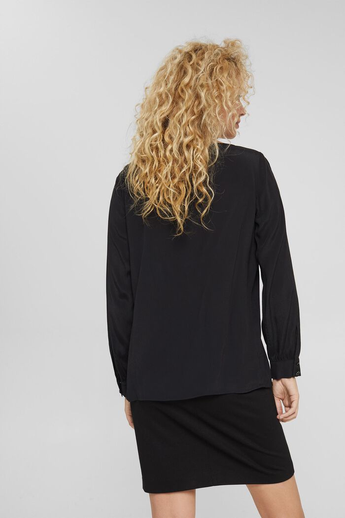 Blouse with LENZING™ ECOVERO™, BLACK, detail image number 3