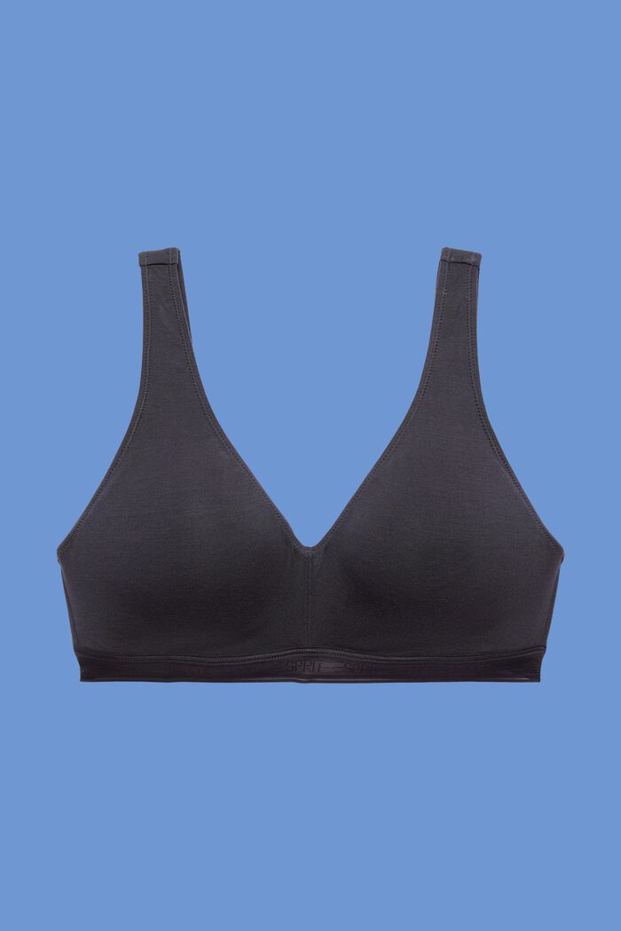 Recycled: padded soft bra, ANTHRACITE, detail image number 4