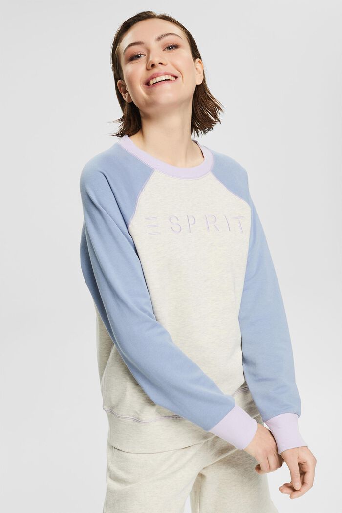 Multi-coloured sweatshirt with a logo, PASTEL GREY, detail image number 0
