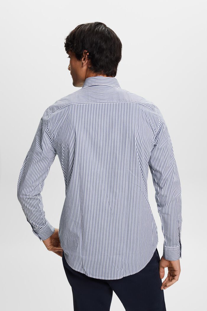 Striped Cotton Poplin Shirt, GREY BLUE, detail image number 3