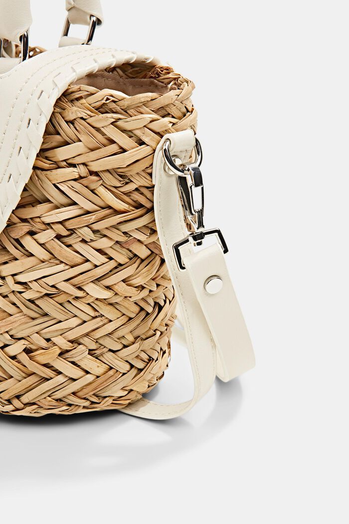 Bag made of woven straw, OFF WHITE, detail image number 3