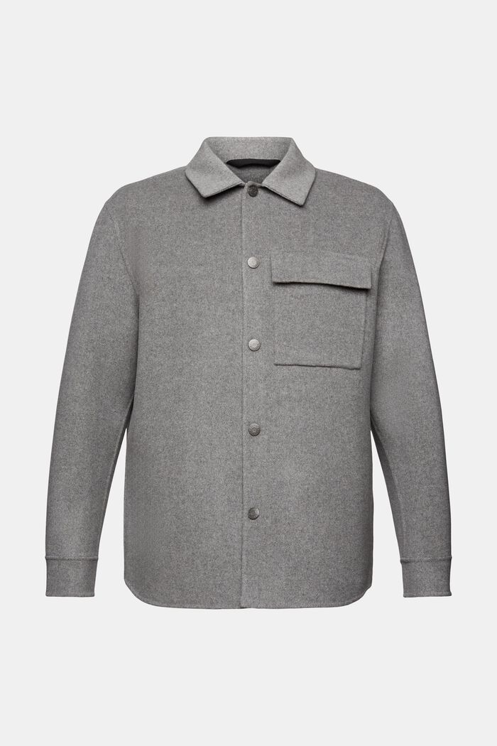 Recycled Wool-Blend Jacket, MEDIUM GREY, detail image number 6