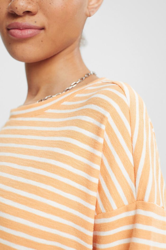 striped T-shirt, PEACH, detail image number 0
