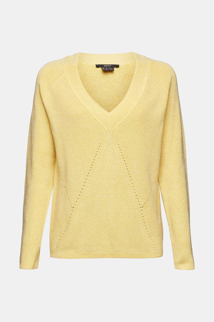 Glittering knitted jumper in a fabric blend containing TENCEL™, SUNFLOWER YELLOW, detail image number 6