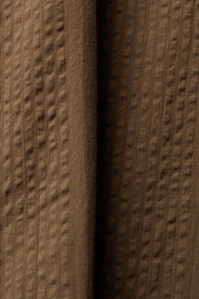 Textured cotton dress, KHAKI GREEN, detail image number 5