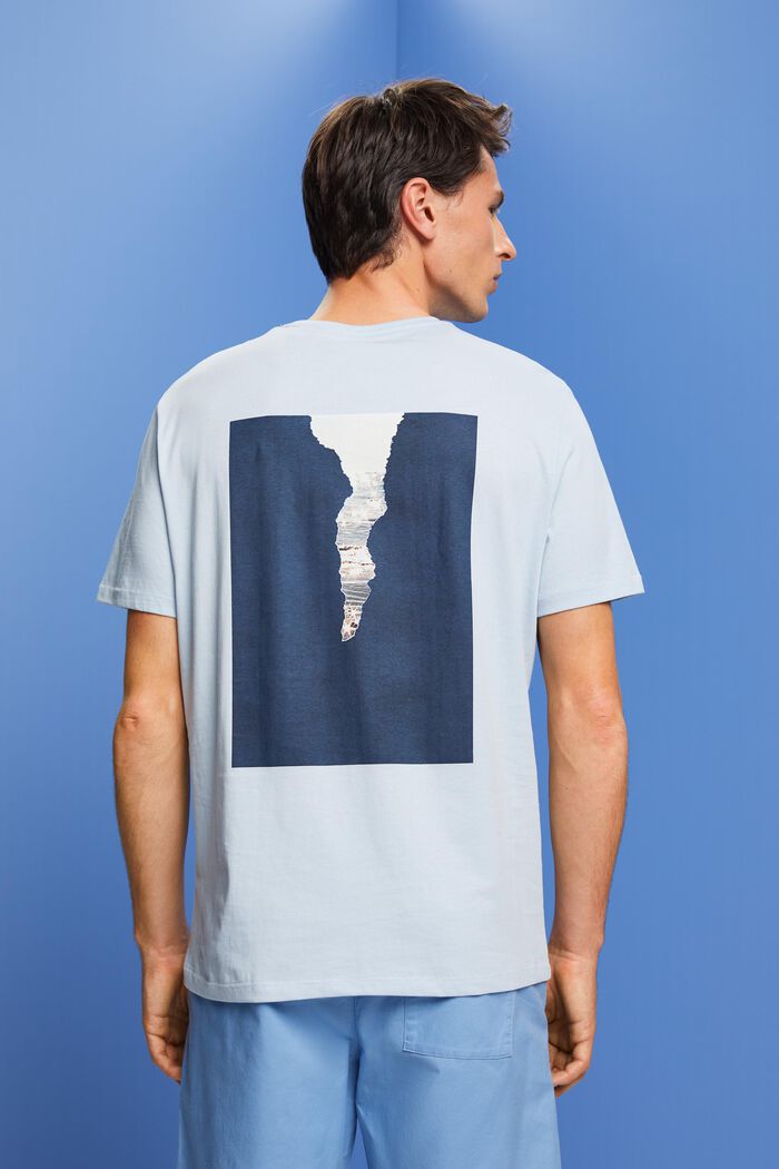 Jersey t-shirt with back print, 100% cotton, PASTEL BLUE, detail image number 3