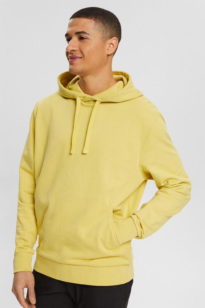 Hooded sweatshirt in blended cotton with TENCEL™, LIME YELLOW, detail image number 0