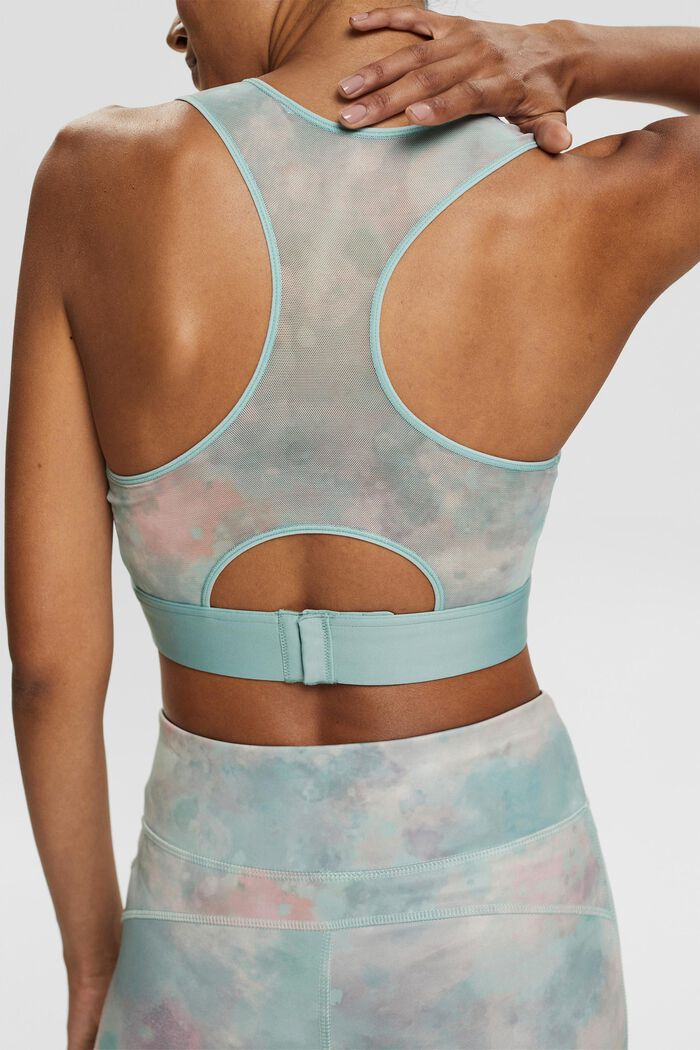 Mesh sports bra with colour graduation, DUSTY GREEN, detail image number 7