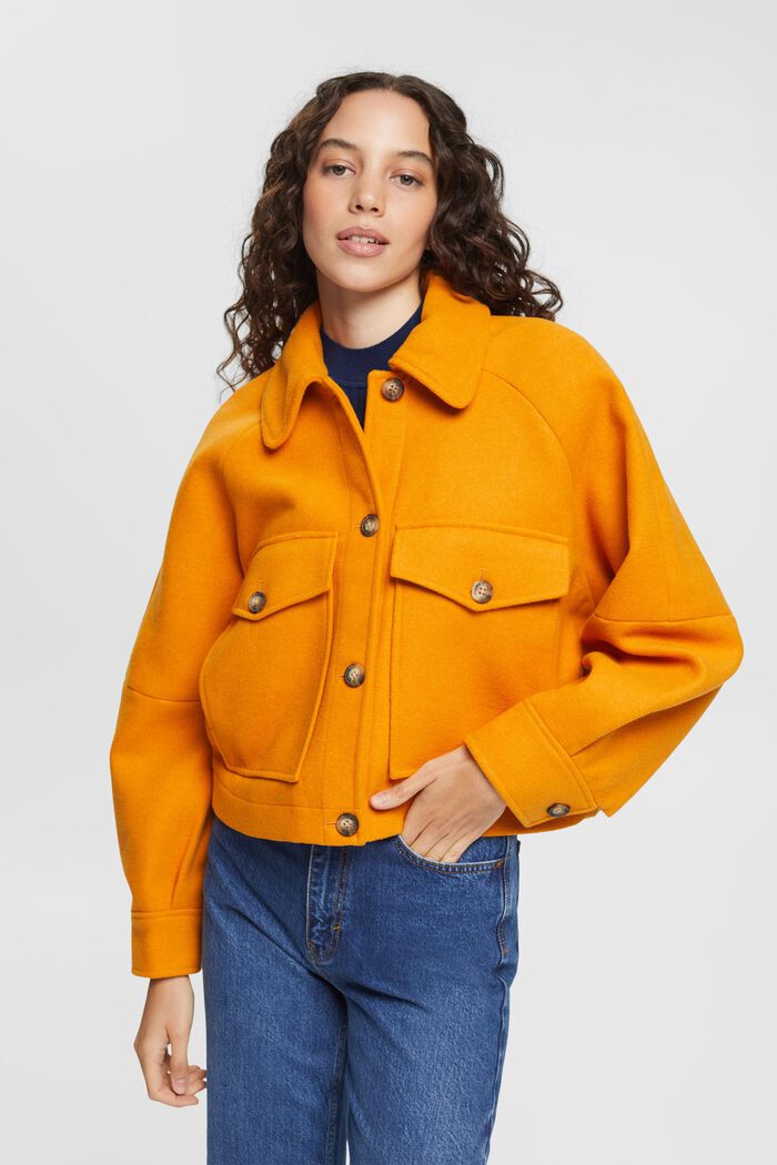 Wool blend jacket, HONEY YELLOW, detail image number 0