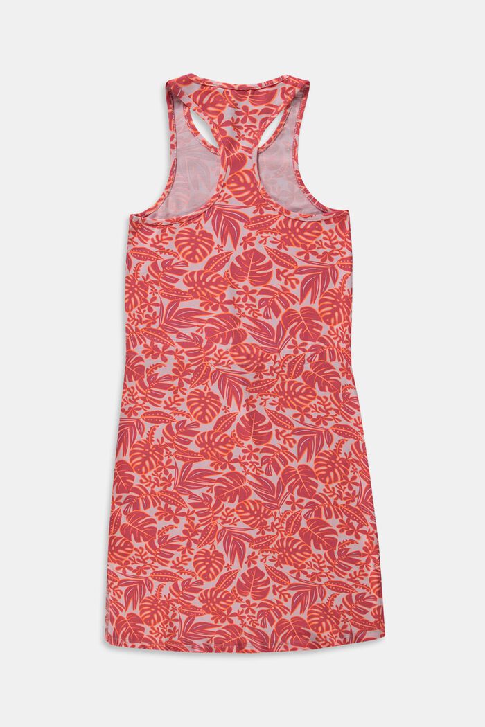 Dress with a tropical pattern