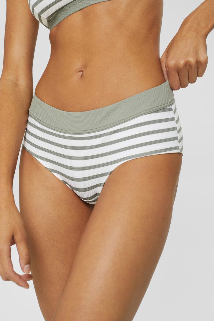 Recycled: Hipster shorts with stripes, LIGHT KHAKI, detail image number 0