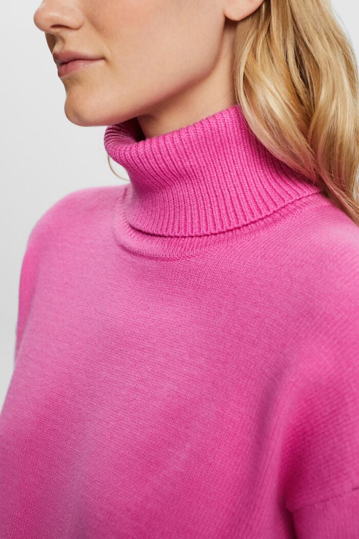 Turtleneck Sweater, PINK FUCHSIA, detail image number 3