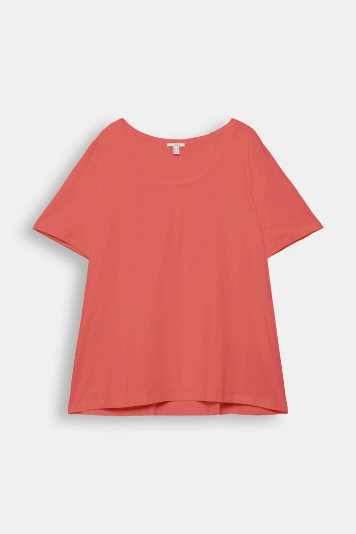 CURVY T-shirt made of organic cotton, CORAL RED, detail image number 0