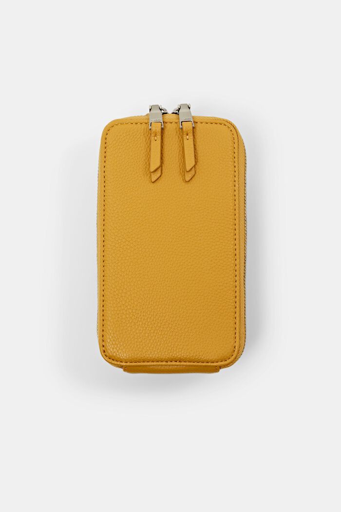 Vegan Leather Phone Sleeve, AMBER YELLOW, detail image number 0