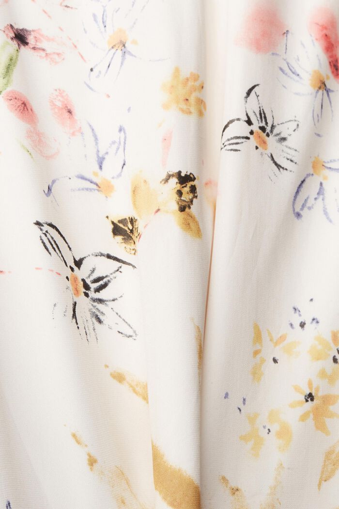 Floral pattern chiffon dress, LENZING™ ECOVERO™, OFF WHITE, detail image number 4