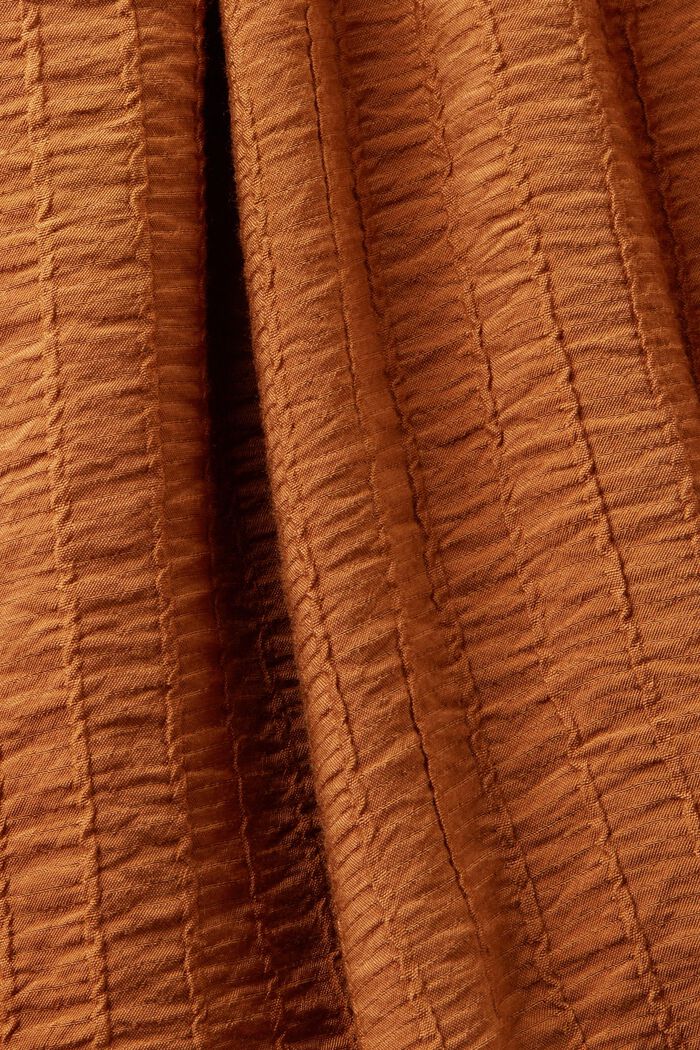 Ruffled Textured Mini Dress, CARAMEL, detail image number 5