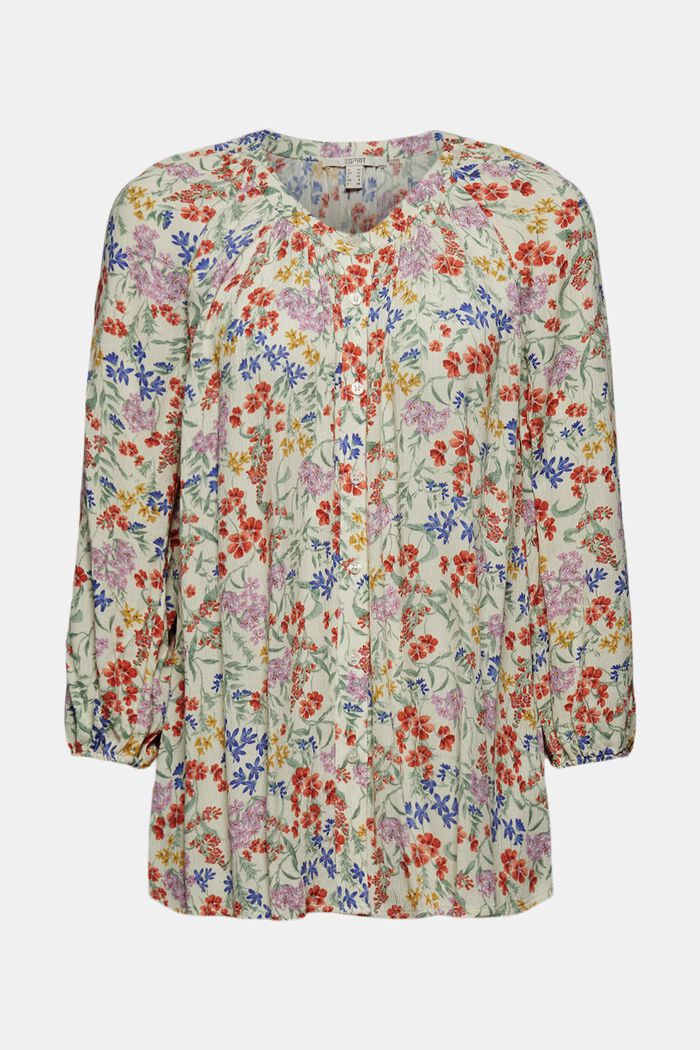 Crinkle blouse with a mille-fleurs print