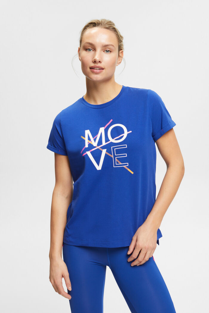 Sporty cotton t-shirt, BRIGHT BLUE, detail image number 0