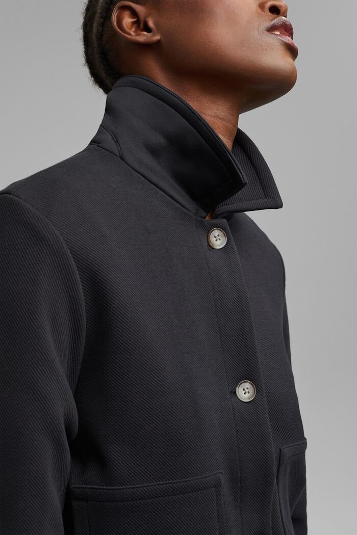 Boxy jacket with twill texture, BLACK, detail image number 2