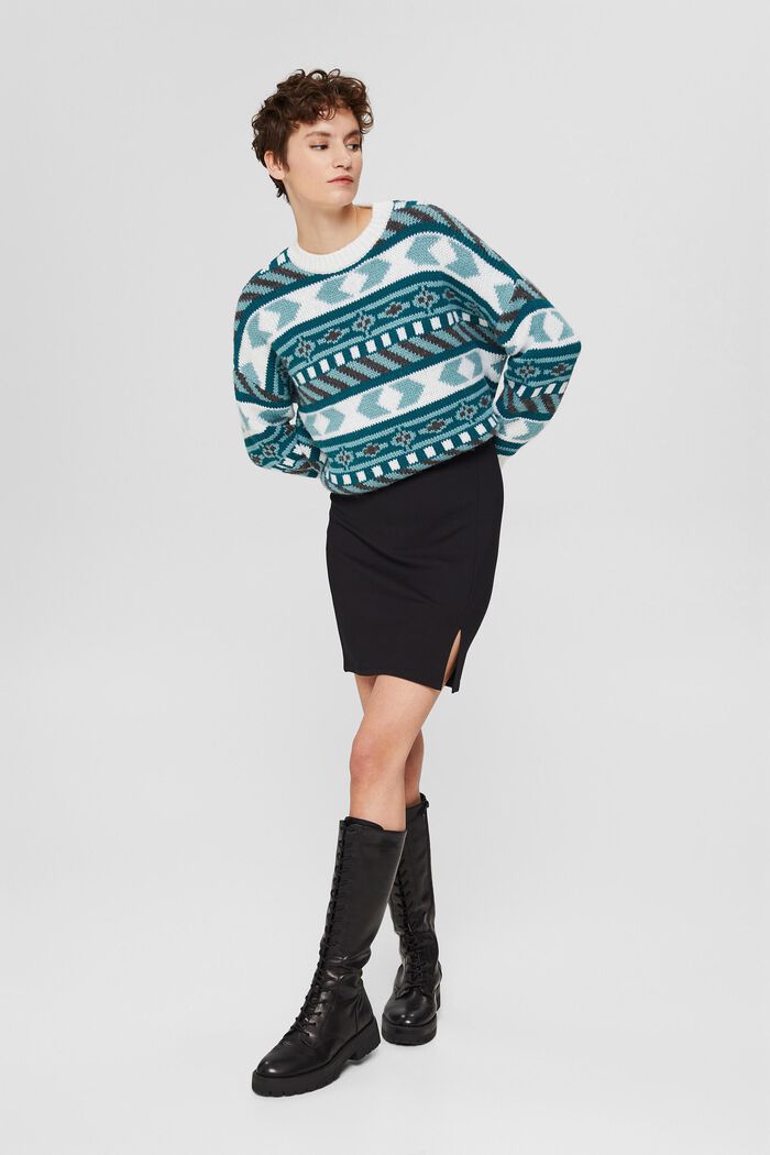 Mini skirt made of punto jersey fabric, LENZING™ ECOVERO™, BLACK, detail image number 6