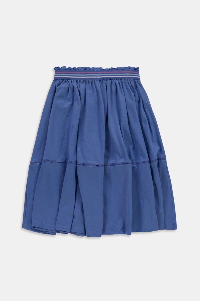 Midi skirt with striped waistband, BLUE, detail image number 1
