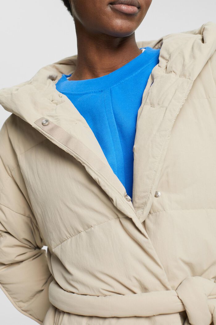 Long puffer coat, LIGHT TAUPE, detail image number 2