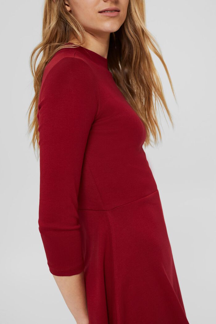 Jersey dress made of 100% organic cotton, DARK RED, detail image number 3
