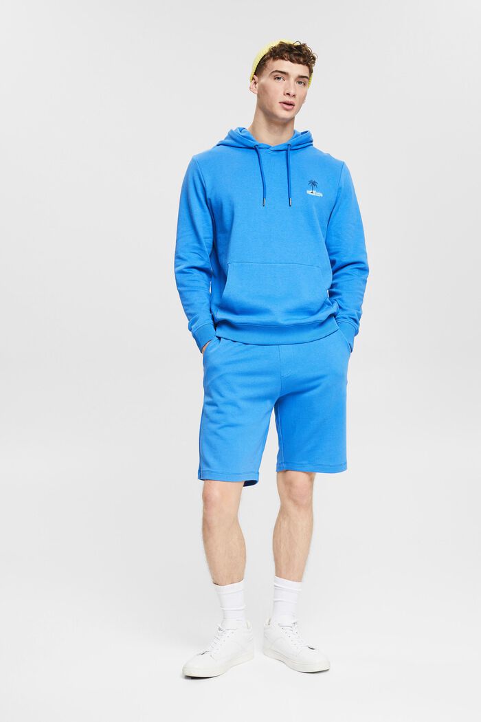 Hoodie with a back print, BRIGHT BLUE, detail image number 1
